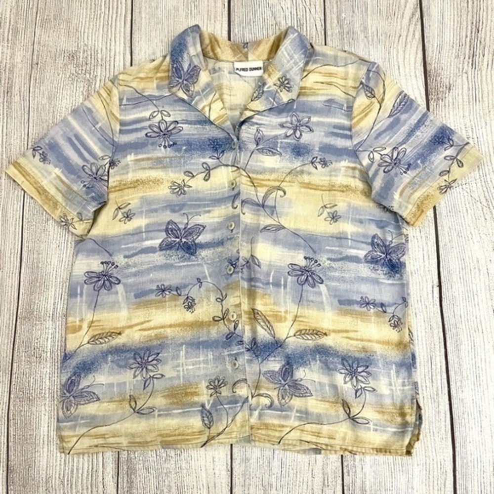 ALFRED DUNNER Women’s Button Down Linen Shirt Size 12